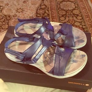 Dark blue Merrell size 7 leather sandals